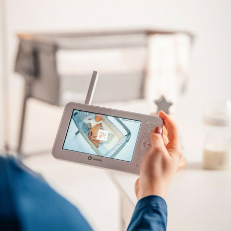 Video monitor, Lionelo, Babyline 6.2, Conexiune Wi-Fi, Pana la 8h de functionare, Comunicare bidirectionala, Senzor de temperatura, Alb [11]