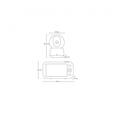 Video monitor, Lionelo, Babyline 9.1, Conexiune prin aplicatia Lionelo Smart, Pana la 8h de functionare, Comunicare bidirectionala, Cu senzor de miscare si sunete Alb [22]