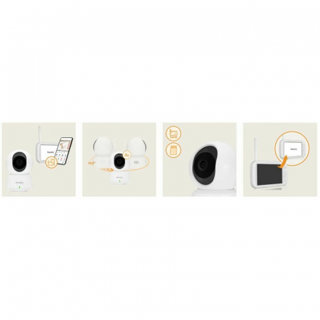 Video monitor, Lionelo, Babyline 9.1, Conexiune prin aplicatia Lionelo Smart, Pana la 8h de functionare, Comunicare bidirectionala, Cu senzor de miscare si sunete Alb [20]