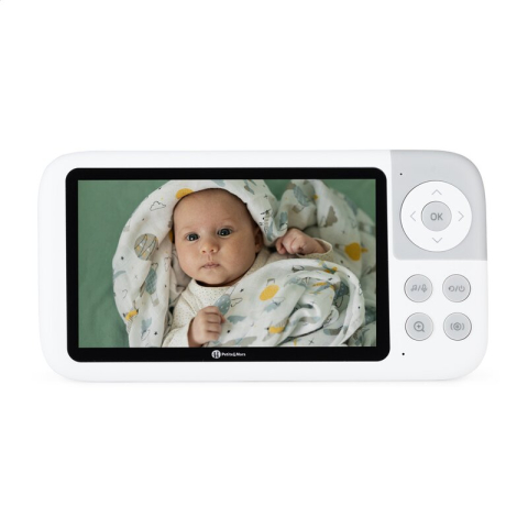 Video monitor, Petite&Mars, Eve 5.0, Ecran HD, Autonomie baterie pana la 16 ore, Raza de actiune 300m, Suport pentru pana la 4 camere, Comunicare bidirectionala, 8 melodii, Activare VOX la voce, Alb [3]