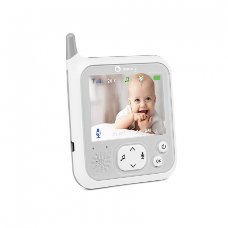 Videofon, Lionelo, Babyline 7.1, Cu melodii, Cu lampa inclusa, Pana la 40 h fara incarcare, Ecran 3.2 inch, Alb [6]