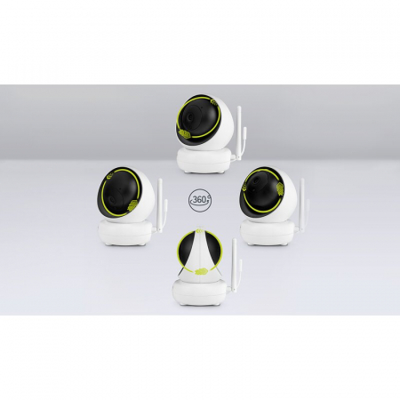 Videofon, Lionelo, Babyline 8.3, Cu termometru, Cu melodii, Comunicare in 2 sensuri, Rotire 360 grade, Alb [30]