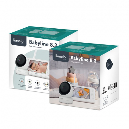Videofon, Lionelo, Babyline 8.3, Cu termometru, Cu melodii, Comunicare in 2 sensuri, Rotire 360 grade, Alb [25]