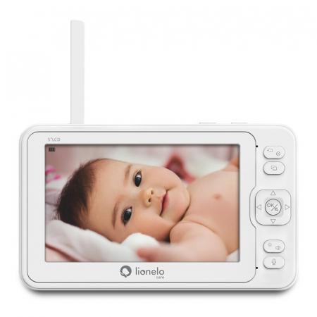 Videofon, Lionelo, Babyline 8.3, Cu termometru, Cu melodii, Comunicare in 2 sensuri, Rotire 360 grade, Alb [16]