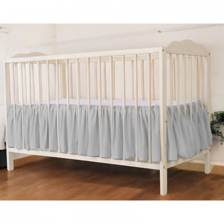 Volanas pentru saltea de patut, MimiNu 120x60 cm, Din bumbac certificat Oeko Tex Standard 100, Colectia Royal, Grey [1]