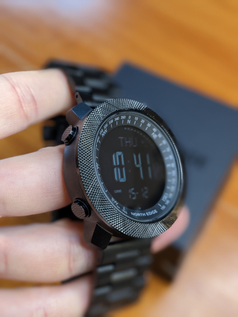 Brățară Metalică Neagră North Edge Apache 3 – 24 mm, Compatibilă și cu Alte Modele [4]