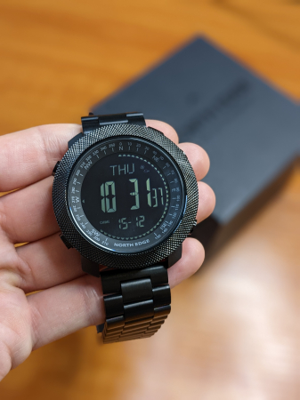 Brățară Metalică Neagră North Edge Apache 3 – 24 mm, Compatibilă și cu Alte Modele [1]