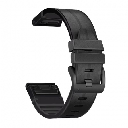 ACCESORII - Curea de ceas 22mm ALTY din piele si silicon pentru Garmin Fenix 8, 7, 6, 6S, 5, 5S, 3HR, Fenix 7, 7S, 8, Epix din silicon, cu eliberare rapidă, brățară EasyFit