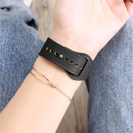 Bratara din piele naturală North Edge 22 mm (Negru) [3]