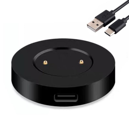 ACCESORII - Incarcator smartwatch, ALTY, Cu fixare magnetica, Cu protectie multipla, Incarcare sigura, Dimensiuni mici, Usor de transportat, Compatibil Huawei Watch GT, GT2, GT2E, Honor Magic Watch 2, Negru