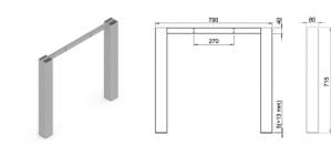 Stand metalic mobilă birou System Frame Cubo 80 [1]