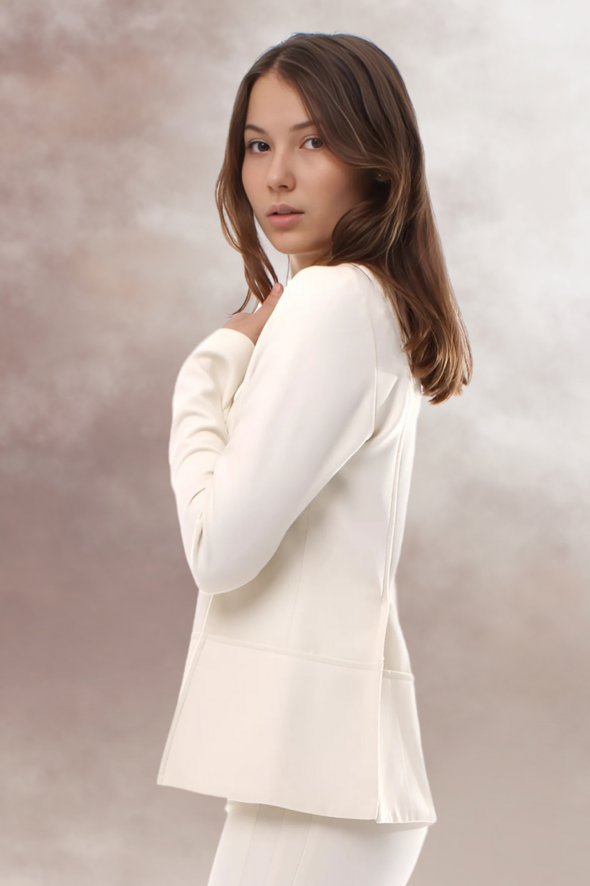 fusta crem stofa conica bluza crem office eleganta stofa groasa iarna [3]