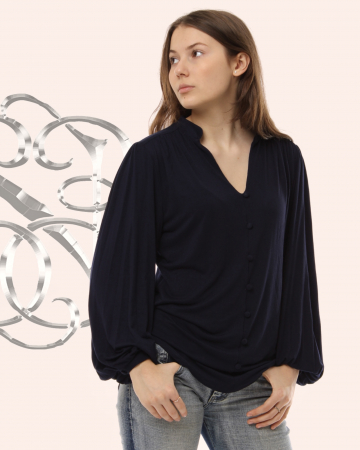 bluza tricot tunica office eleganta maneca lunga larga nasturi imbracati [3]