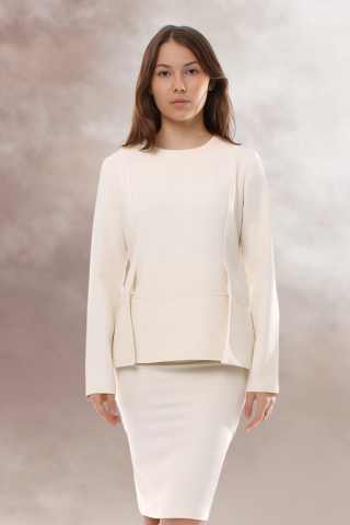fusta crem stofa conica bluza crem office eleganta stofa groasa iarna [1]