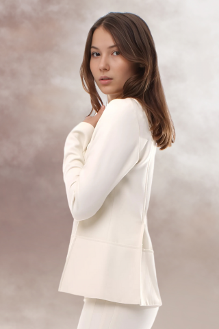 fusta crem stofa conica bluza crem office eleganta stofa groasa iarna [2]
