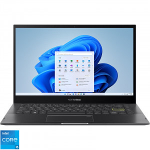 Ultrabook ASUS 14'' VivoBook Flip 14 TP470EA-EC368W, FHD Touch, Procesor Intel® Core™ i5-1135G7 (8M Cache, up to 4.20 GHz), 8GB DDR4X, 256GB SSD, Intel Iris Xe, Win 11 Home S, Indie Black [1]