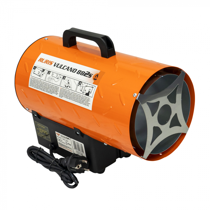 Aeroterma industriala pe gaz Ruris Vulcano 882S, 15000 W, 220-240 V, 320 mc/h, 0.7 bar, 51180 BTU, alimentare prin amestec butan/propan, 1.09 kg/h consumbga1401-15 [3]