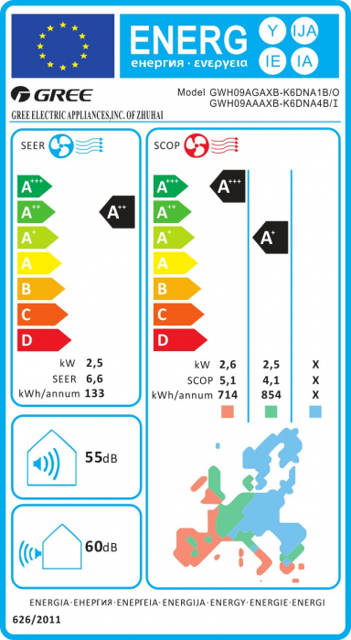 Aparat de aer conditionat Gree Bora A4 Silver R32 GWH09AAAXB-K6DNA4B Inverter 9000 BTU, model 2025, kit instalare inclus [5]