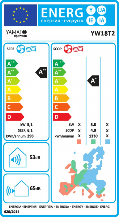 Aparat de aer conditionat Yamato Optimum R32 YW18T2n Inverter 18000 BTU, Clasa A++/A+, Wi-Fi, Kit instalare inclus [7]