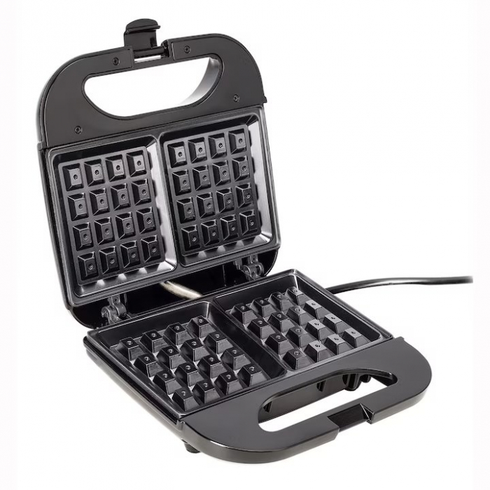 Aparat de facut vafe Daewoo DWM20X, 800 W, placi neaderente, termostat, clapeta de blocare, Inox [2]