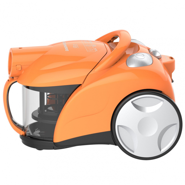 Aspirator fara sac Daewoo RCC-150P-3, 700 W, 1.2 L, control putere variabil, tub telescopic, furtun rotativ 360 grade, perie standard + accesorii pentru tapiterie si locuri inguste, portocaliu [3]