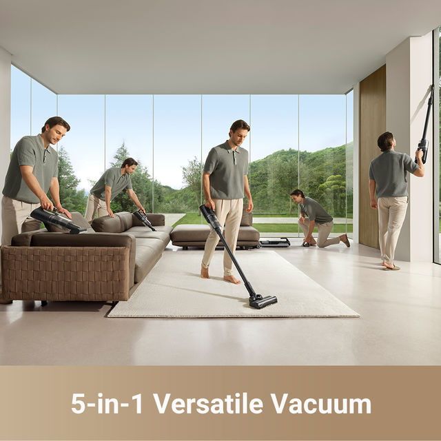 Aspirator vertical fara fir Dreame H14 HHV25A, aspirare umed/uscat, 4 moduri de aspirare, putere aspirare 18.000Pa, auto-curatare, capacitate rezervor apa curata/murdara-0.8l/0.6l, baterie 4900mAh, autonomie pana la 75 min, 380W, afisaj LED, negru [5]