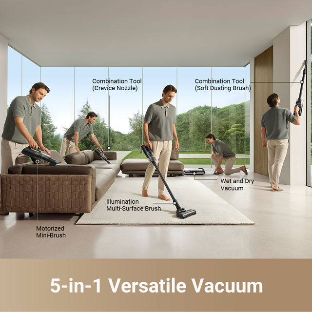 Aspirator vertical fara fir Dreame H14 HHV25A, aspirare umed/uscat, 4 moduri de aspirare, putere aspirare 18.000Pa, auto-curatare, capacitate rezervor apa curata/murdara-0.8l/0.6l, baterie 4900mAh, autonomie pana la 75 min, 380W, afisaj LED, negru [6]