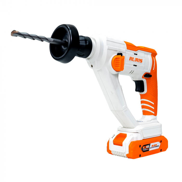 Ciocan rotopercutor pe acumulator RURIS RMX1210, 20 V, 900 RPM, 25 mm diametru maxim gaurire, 5100 BPM, 1.5J, fara acumulator/incarcator  1210rmx2024 [4]