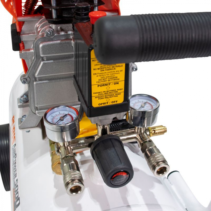 Compresor aer Ruris AirPower5000PLUS, 50l, 1500 W, 8bari, 180 L/min, kit de accesorii (pistol suflare, pistol pulverizare, pistol spălare, pistol umflare, furtun spiralat) 5000plus21 [2]