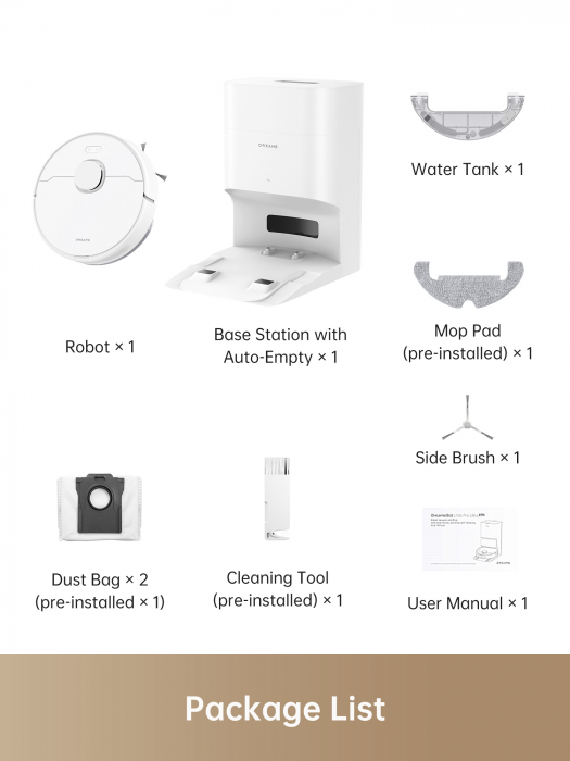 Dreame D10 Plus Gen2 aspirator robot 6000Pa, mop 2-în-1, navigație LiDAR, stație auto-golire 4L, baterie 5200mAh, autonomie 285 min, control prin aplicație și comenzi vocale, alb [2]