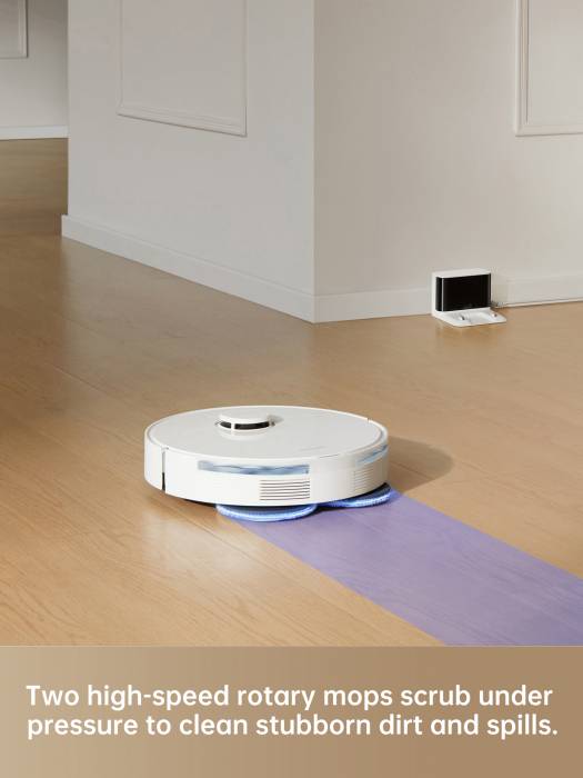 Dreame L10s Pro Gen2 aspirator robot 7000Pa, mop DuoScrub™, navigație Pathfinder™ cu evitare obstacole 3DAdapt™, detectare covoare, rezervor praf 470ml, apă 300ml, baterie 5200mAh, autonomie 155 min, control smart, alb [5]