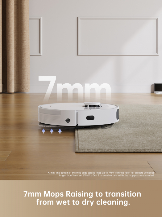 ​Dreame L10s Ultra Gen2  aspirator robot 10.000Pa, MopExtend™ RoboSwing, DuoScrub™, navigație AI, stație automată (golire 3,2L, spălare, uscare mop), baterie 5200mAh, autonomie 240 min, control smart., alb RLL32SE [4]