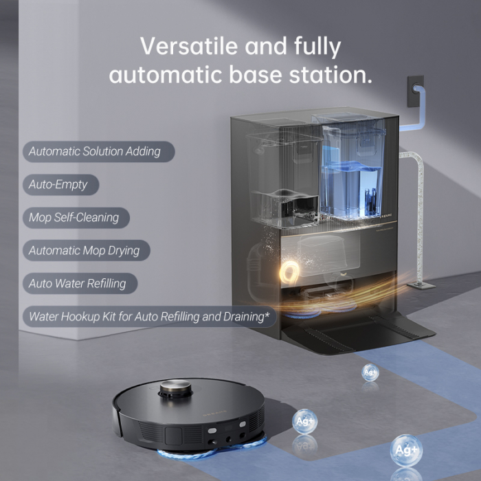​Dreame L20 Ultra aspirator robot cu mop, 7000Pa, mop rotativ cu extensie automată MopExtend™, navigație AI, stație automată multifuncțională (golire praf 3,2L, reumplere apă 4,5L, spălare și uscare mop), baterie 6400mAh, autonomie până la 180 min' negru RLX41CE-1-BK [2]