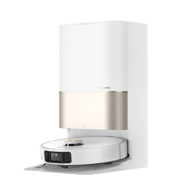 Dreame X40 Ultra Complete aspirator robot 12.000Pa, mop dual cu ridicare 10,5mm, perie laterală extensibilă, navigație AI cu LDS+RGB+3D, stație 4-în-1 (golire, spălare, uscare, reumplere), baterie 6400mAh, autonomie 260min, control smart , alb  RLX63CE-2-WH [9]