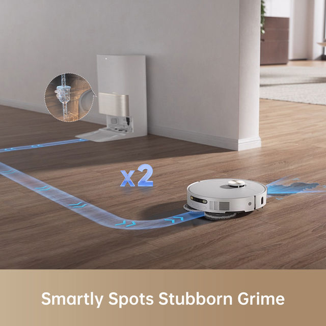 Dreame X40 Ultra Complete aspirator robot 12.000Pa, mop dual cu ridicare 10,5mm, perie laterală extensibilă, navigație AI cu LDS+RGB+3D, stație 4-în-1 (golire, spălare, uscare, reumplere), baterie 6400mAh, autonomie 260min, control smart , alb  RLX63CE-2-WH [7]