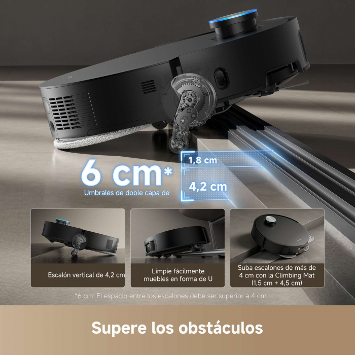 Dreame X50 Ultra aspirator robot 7300Pa, mop dual cu ridicare, stație 4-în-1 (golire, spălare, uscare, reumplere), LDS+AI, baterie 6400mAh, autonomie 260 min, control smart,negru RLX85CE-6-BK [2]
