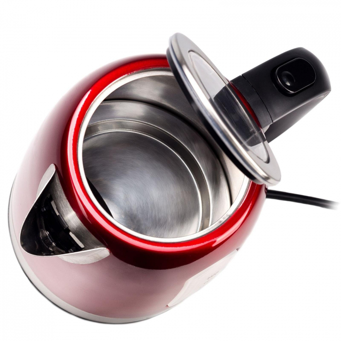 Fierbator apa Daewoo DK2400R, 2400 W, 1.7 l, indicator nivel apa, protectie supraincalzire, oprire automata, Rosu/Inox [2]
