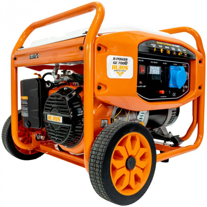 Generator Ruris r-power GE7000, 13 CP, 6500 W, 420 CC, 4 timpi, 2 prize, 220 V, AVR, pornire manuala, voltmetru analogic, 28 l capacitate rezervor, benzina,7000ge2022 [6]