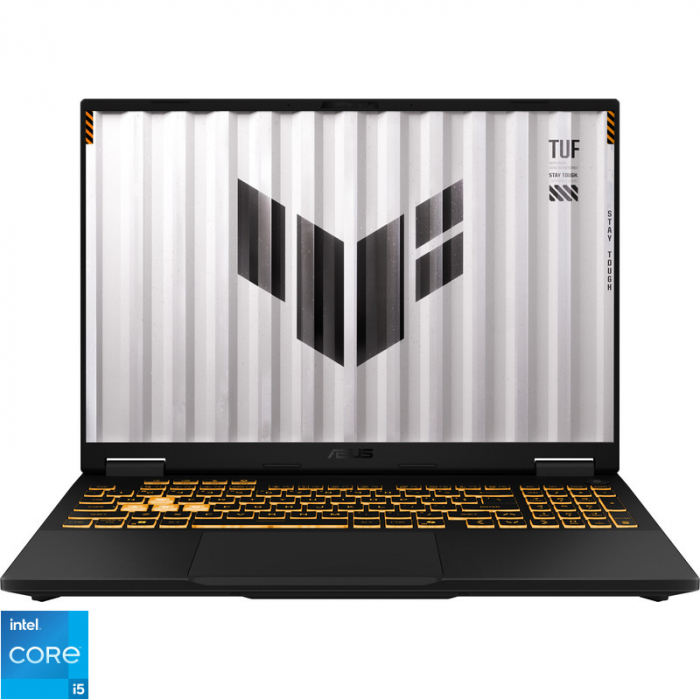 Laptop ASUS TUF Gaming F16 FX608JH-RV079, Intel Core i5-13450HX, 16 inch, RAM 16GB, SSD 512GB, nVidia GeForce RTX 5050 8GB, No OS, Jaeger Gray [22]