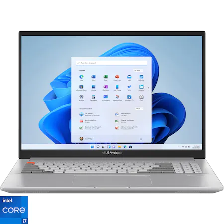 Laptop ASUS Vivobook Pro 16X N7600PC-KV032X cu procesor Intel® Core™ i7-11370H, 16", WQXGA, 120Hz, 16GB, 1TB SSD, NVIDIA® GeForce® RTX™ 3050 4GB, Windows 11 Pro, Cool Silver [1]