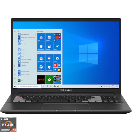Laptop ASUS Vivobook Pro 16X OLED M7600QE-L2014R, AMD Ryzen 9 5900HX pana la 4.6GHz, 16"4K UHD, 32GB, SSD 1TB, NVIDIA GeForce RTX 3050Ti 4GB, Windows 10 Pro, negru [1]