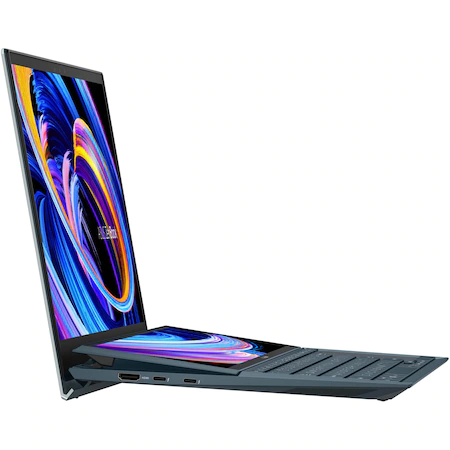 Laptop ultraportabil ASUS ZenBook Duo 14 UX482EG-HY256R cu procesor Intel® Core™ i7-1165G7, 14", Full HD, 16GB, 1TB SSD, NVIDIA® GeForce® MX450 2GB, Windows 10 Pro, Celestial Blue [12]