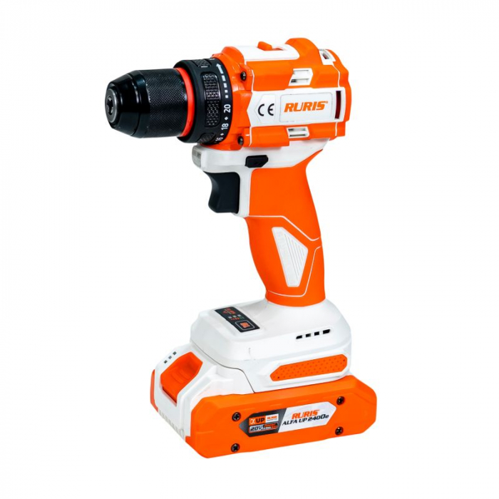 Masina de gaurit si insurubat (bormasina) pe acumulator RURIS RMX1260, 20 V, motor brushless, 2 viteze, 10 mm diametru mandrina, fara acumulator/incarcator, 1260rmx2024 [3]