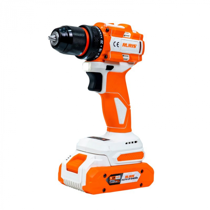 Masina de gaurit si insurubat (bormasina) pe acumulator RURIS RMX1260, 20 V, motor brushless, 2 viteze, 10 mm diametru mandrina, fara acumulator/incarcator, 1260rmx2024 [4]