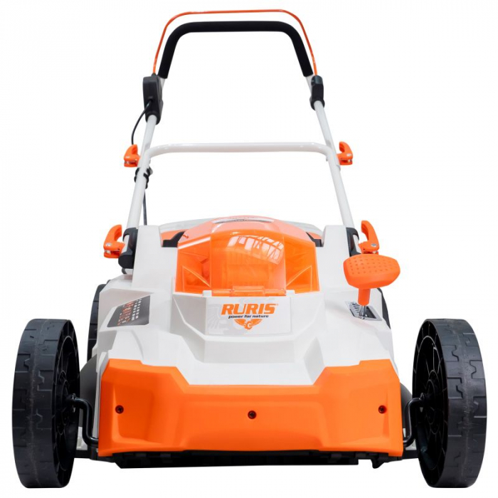 Masina de tuns gazon/iarba pe acumulator Ruris RXI4344e, 20 V, latime taiere 43 cm, inaltime taiere 25 - 75 mm, functie de mulcire,sac colector 50 L, fara acumulator si incarcator , 4344RX2024 [6]