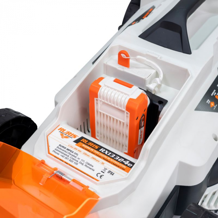 Masina de tuns gazon pe Acumulator RURIS RXI 3324e power alfa up {contine acumulator+incarcator} [3]