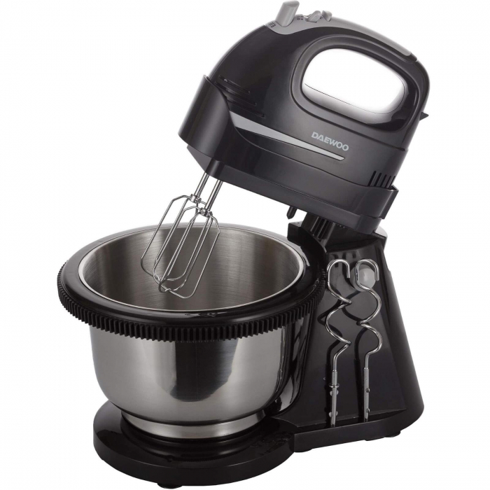 Mixer cu bol Daewoo DHM100B, 300 W, bol inox rotativ 2 l, 5 viteze, functie Turbo, accesoriu framantare, palete amestecare, carcasa ABS [2]