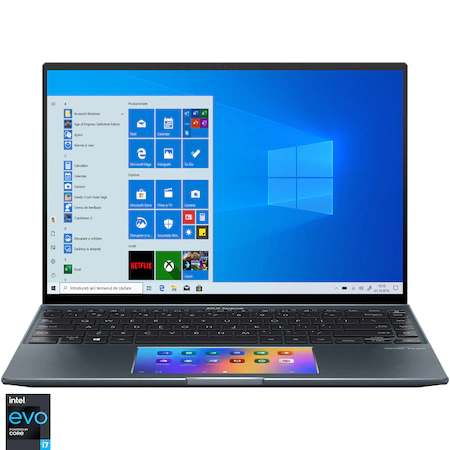 Laptop ultraportabil ASUS Zenbook 14X OLED UX5400EG-KN178T cu procesor Intel® Core™ i7-1165G7, 14", 2.8K, 16GB, 1TB SSD, NVIDIA® GeForce® MX450 2GB, Windows 10 Home, Pine Grey [1]