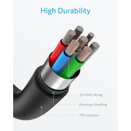 Cablu Anker PowerLine Select+ Lightning USB Apple official MFi 0.91m, Negru [3]
