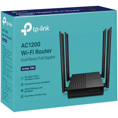 Router wireless TP-Link Archer C64, AC1200, MU-MIMO, 4 antene Wi-Fi [4]